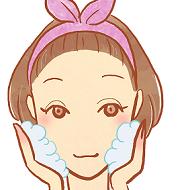 石鹸を良く泡立ててから洗顔